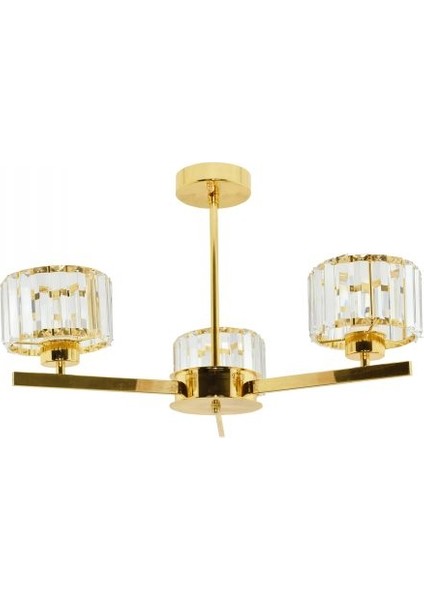 3’lü Venus Gold Kristal Taşlı Modern Avize