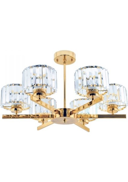 6li Venus Gold Kristal Taşlı Modern Avize