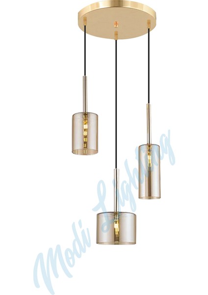 Modi Lighting Gold Bal Camlı 3'lü Sarkıt Avize MOD-AV-4443-3GB