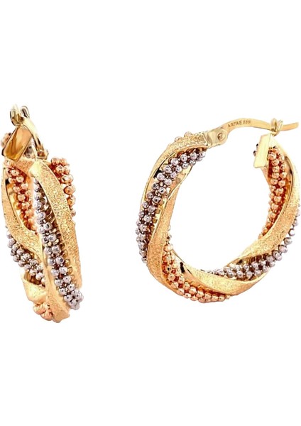 Renkli Boncuklu Halka Küpe