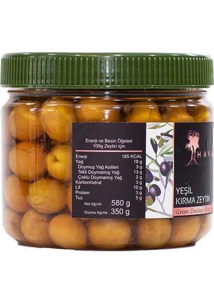 Yeşil Kırma Zeytin - 350 Gr.