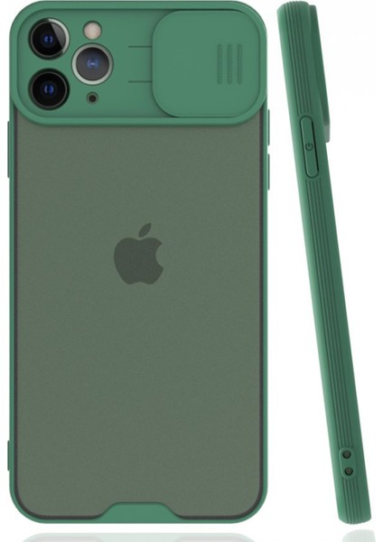 Apple iPhone 11 Pro Max Uyumlu Platin Kamera Kızaklı Silikon Kılıf