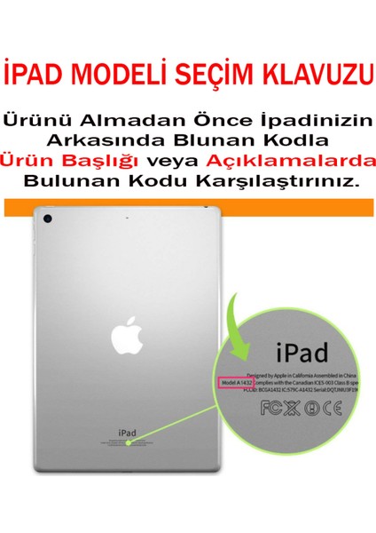 Apple iPad Mini 5 Kılıf PU Deri Smart Case A2133 A2124 A2125 A2126 Gold