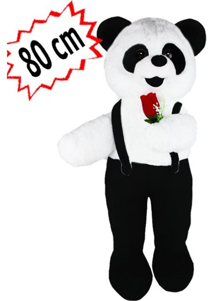 80 cm Ayakta Tulumlu Çiçekli Panda
