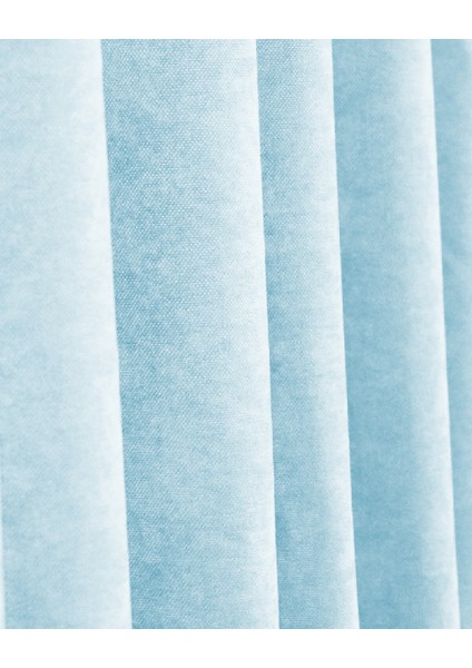 Açık Mavi Petek Kadife Dokulu Fon Perde Pilesiz Düz Dikişli Ekstrafor Büzgü 90 x 270 cm fırsatları