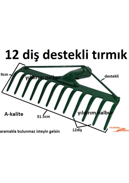 12 Diş Bahçe Tırmığı
