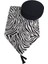 Zebra Desenli Runner+6 Adet Siyah Amerikan Servis Supla Seti 1