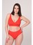 Aquaviva Kadın Kırmızı Büyük Beden Üçgen Yüksek Bel Bikini Takımı 2
