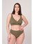 Aquaviva Kadın Haki Yeşil Büyük Beden Üçgen Yüksek Bel Bikini Takımı 2
