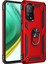 Xiaomi Mi 10T Kılıf Tank Koruma Vega Standlı Yüzüklü Mıknatıslı+Nano Glass Kırmızı 1
