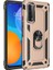 Huawei P Smart 2021 Kılıf Tank Koruma Vega Standlı Yüzüklü Mıknatıslı+Nano Glass Gold 1