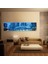 Mavi Yansıma Şehir Kanvas Tablo 240 x 80 cm 4