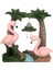 Flamingoların Aşkı Işıklı Biblo Flamingo Puf Yastık Seti 2