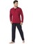 5560 Erkek Çeyizlik Beşli Rop Pijama Takım - Bordo 1
