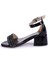 Kiko 761 Rugan Günlük Kız Çocuk 4 cm Topuk Sandalet Ayakkabı Siyah 5