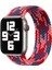 Apple Watch Uyumlu 38MM Hasır Örgü Tasarımlı Small Kordon - Mavi-Kırmızı 1