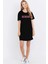 Siyah Blackpink Pac Kısa Kollu Penye T-Shirt Elbise 1