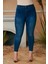 Taş Detaylı Büyük Beden Mavi Kot Pantolon 1