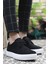 Siyah Beyaz Süet Erkek Sneaker 0012365 5