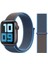 Apple Watch Uyumlu 38 mm Kordon Renkli Hafif Örgülü Hasır Kordon Gri - Mavi 1