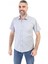 Slimfit Çıtçıtlı Kısa Kol Gömlek -Açık Gri 4