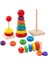 Wooden Toys Ahşap Eğitici Geliştirici Geçmeli Kule+Meyve Kesme+Tangram+Selefon 4'lü Set 3