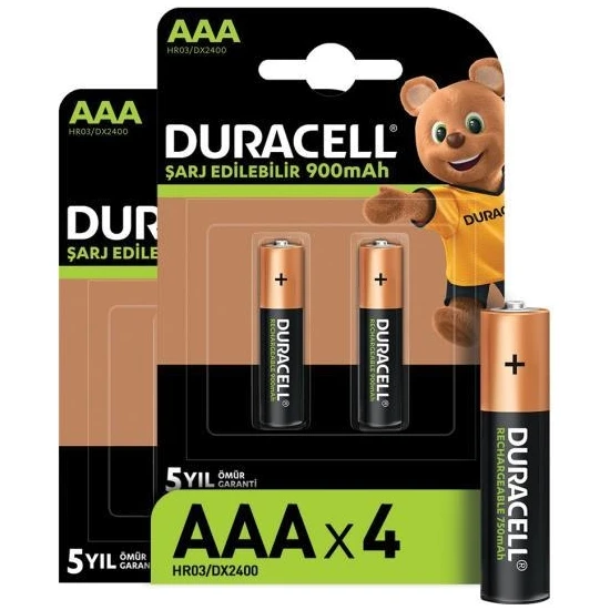 Duracell Şarj Edilebilir Aaa 900MAH Piller 4'lü NC8395 Duracell Şarj Edilebilir Aaa 900MAH Piller 4'lü NC8395