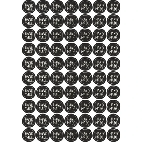 Hep En Uygun 70 Adet Hand Made (El Yapımı) Siyah Sticker - Etiket