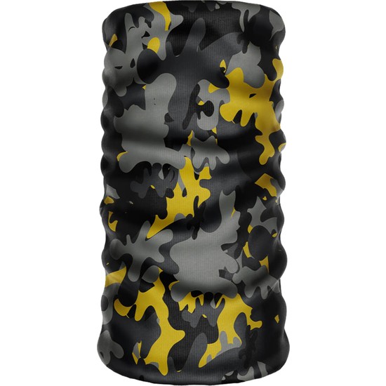 E-Taktik ® Debuff Collar Camouflage Black-Yellow Buff Boyunluk Bandana Balaklava