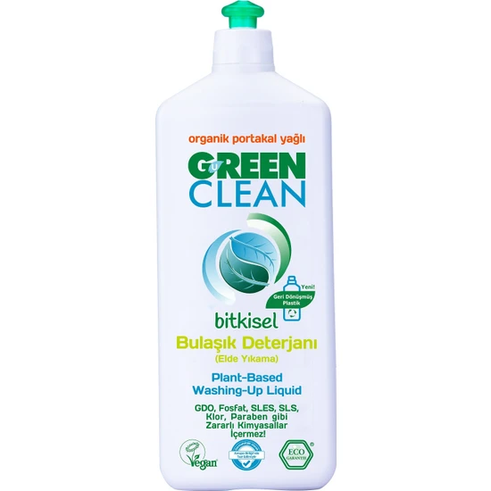 U Green Clean Bitkisel Bulaşık Deterjanı 730 ml Organik Portakal Yağlı