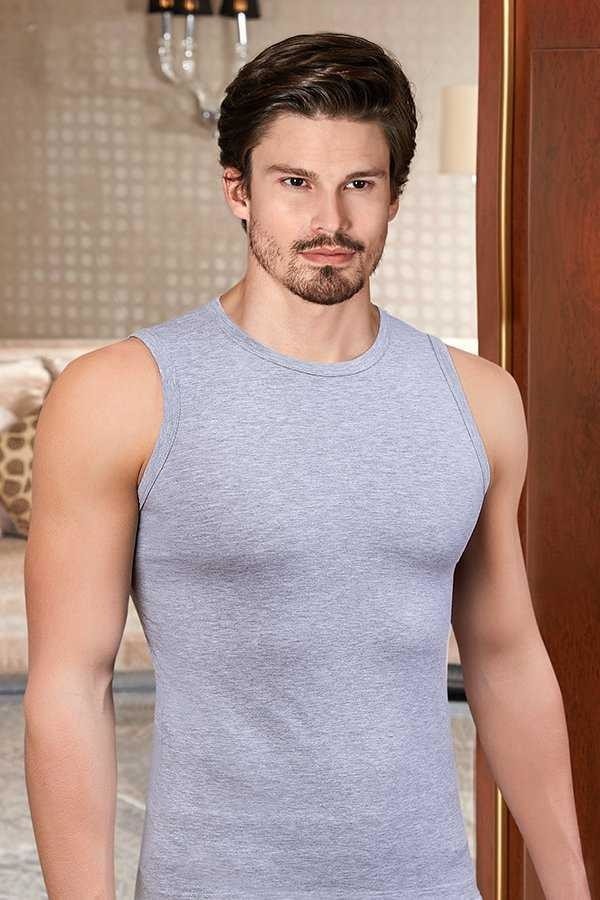 Berrak 1026 Erkek Likralı Kolsuz Bisiklet Yaka T-Shirt Elastane
