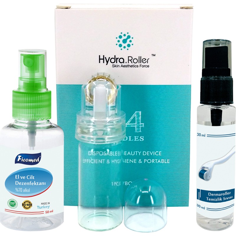 Hydra Roller 0.25 Mm 64 Altın İğneli Serum Ve Ampul Uygulayıcı Aplikatör Dermaroller