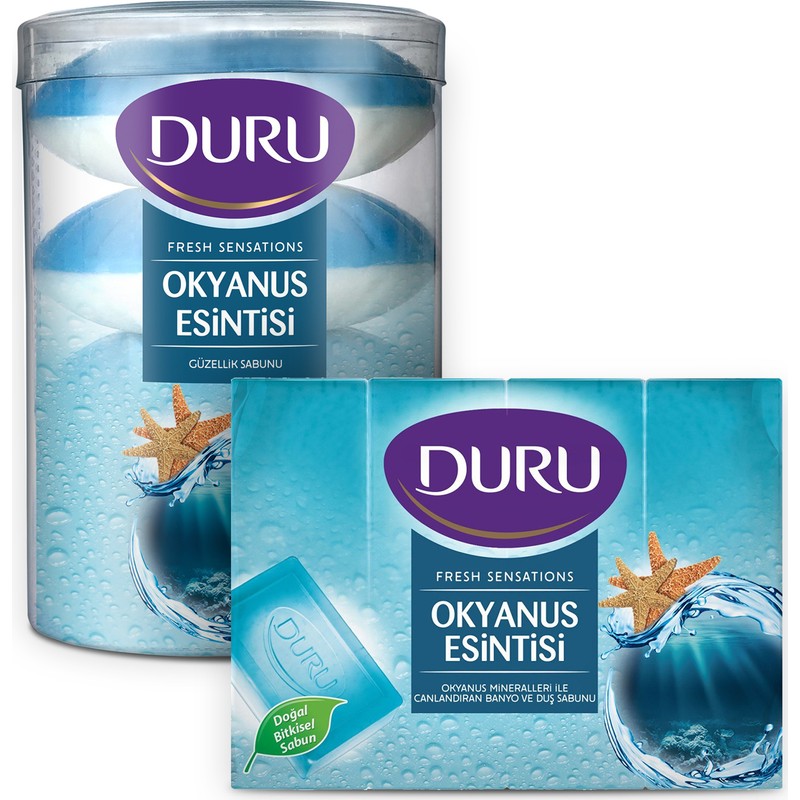 Duru Fresh Sensations Okyanus Tazeliği Duş Sabunu 600 gr ve Güzellik Sabunu 440 gr