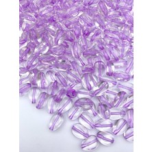 Hedef Bijuteri Içi Lila Yassı Şeffaf Akrilik Boncuk 100 gr ~70 Adet
