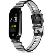 noktaks - Xiaomi Mi Band 5 - Kordon Silikon Kordon - KRD-27 - Siyah - T15190