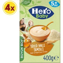 Hero Baby Sütlü Irmikli Ballı Kaşık Mama 400 gr x 4 Adet