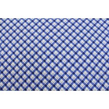 Premier Duck Keten Kumaş Mavi Pötikare Desen En 180 cm