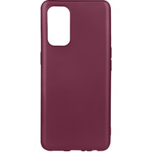 Hesaplı Dünya Oppo Reno 5 Uyumlu Kılıf Matte Yumuşak Flexi Silikon Mürdüm Renk Vprm