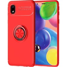 Caseart Samsung Galaxy A01 Core Kılıf Renkli Yüzüklü Manyetik Silikon Kapak Kırmızı - Kırmızı