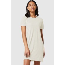 Rock&Roll Kar Melanj Düz, Baskısız Kısa Kollu Penye T-Shirt Elbise