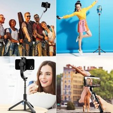 Coverzone Gimbal 3 Eksenli Kamera ile Telefon Sabitleyici Bluetooth Hareketli Selfie Çubuğu