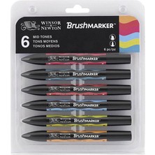 Winsor & Newton Promarker Brush 6 Lı Set Ara Tonlar
