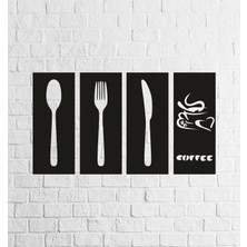 Ikbal Market 4'lü Mutfak Dekoratif Duvar Tablosu (25X45)