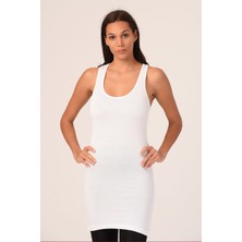 Disentis Modest Kalın Askılı Rambo Viskon Beyaz Uzun Body