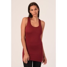 Disentis Modest Kalın Askılı Rambo Viskon Bordo Uzun Body