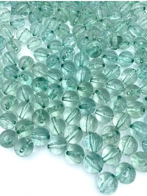Hedef Bijuteri 14 mm Şeffaf Turkuaz Su Yeşili Akrilik Boncuk Çanta Boncuğu 250 gr ~300 Adet