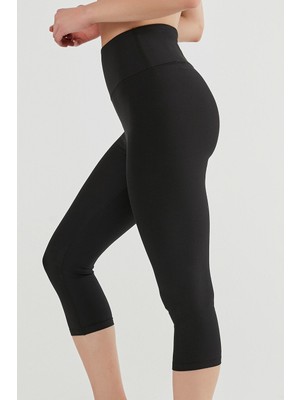 Penti Siyah High Rise Stretchy Capri Tayt