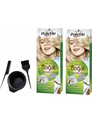 Schwarzkopf Palette Natural Saç Boyası 10 Açık Sarı 50 ml x 2 Adet+ Boyama Seti