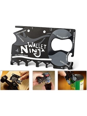 Greathings Kredi Kartı Şeklinde Bıçak ve Ninja Wallet 18 In 1 Credit Card Multi Tool Kit