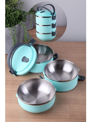 VIP Gross VIPGROSS 3 Katlı Sızdırmaz Yemek Termosu Sefer Tası Saklama Kabı